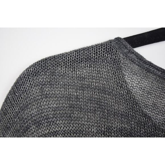 Eileen Fisher Womens Sweater Open Knit Linen Gray Striped Long Sleeve Sz Medium - Picture 10 of 16